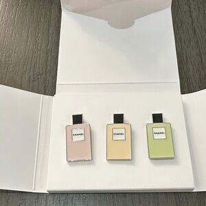 CHANEL Trio Perfume Collection - Pink, Yellow, Green Pins
